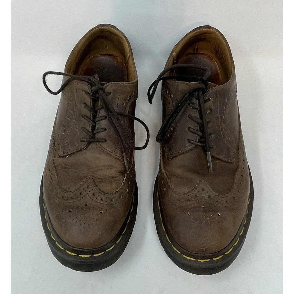 Dr Martens Brown Leather Wingtip 3989 Oxford Brogue Shoes Mens Sz 6 Women’s Sz 7
